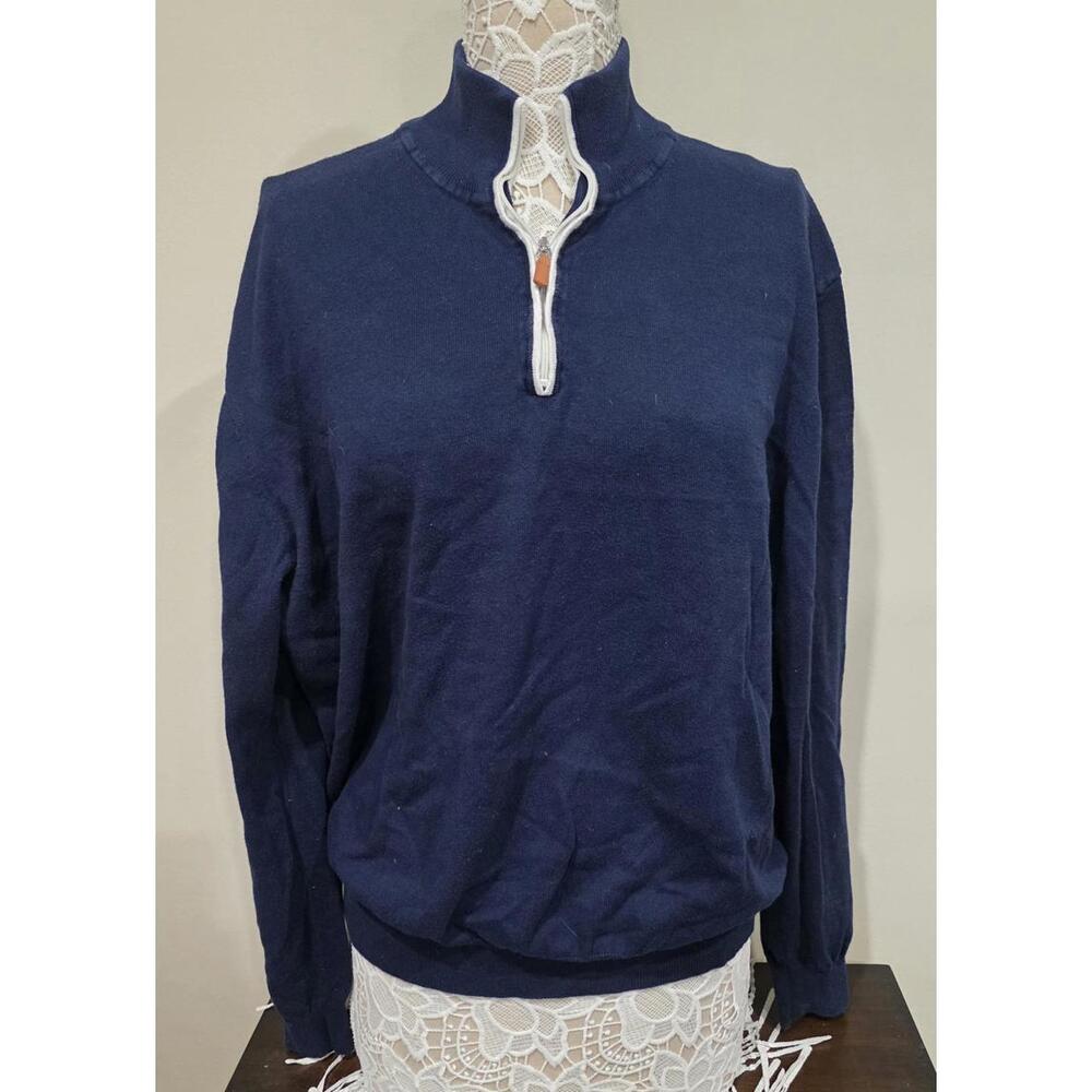 Collars & Co. Navy Blue 100% Cotton Pullover Sweater XXL